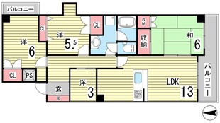 ハッピーコート芦屋の物件間取画像